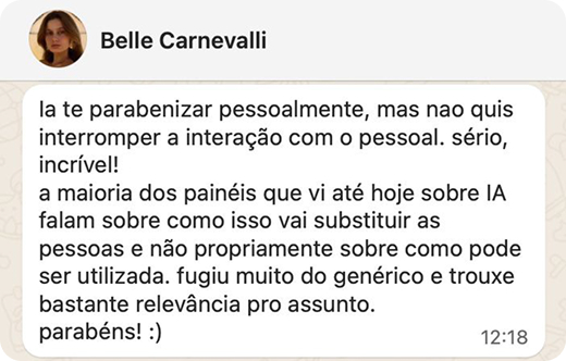 feedback recebido após palestra